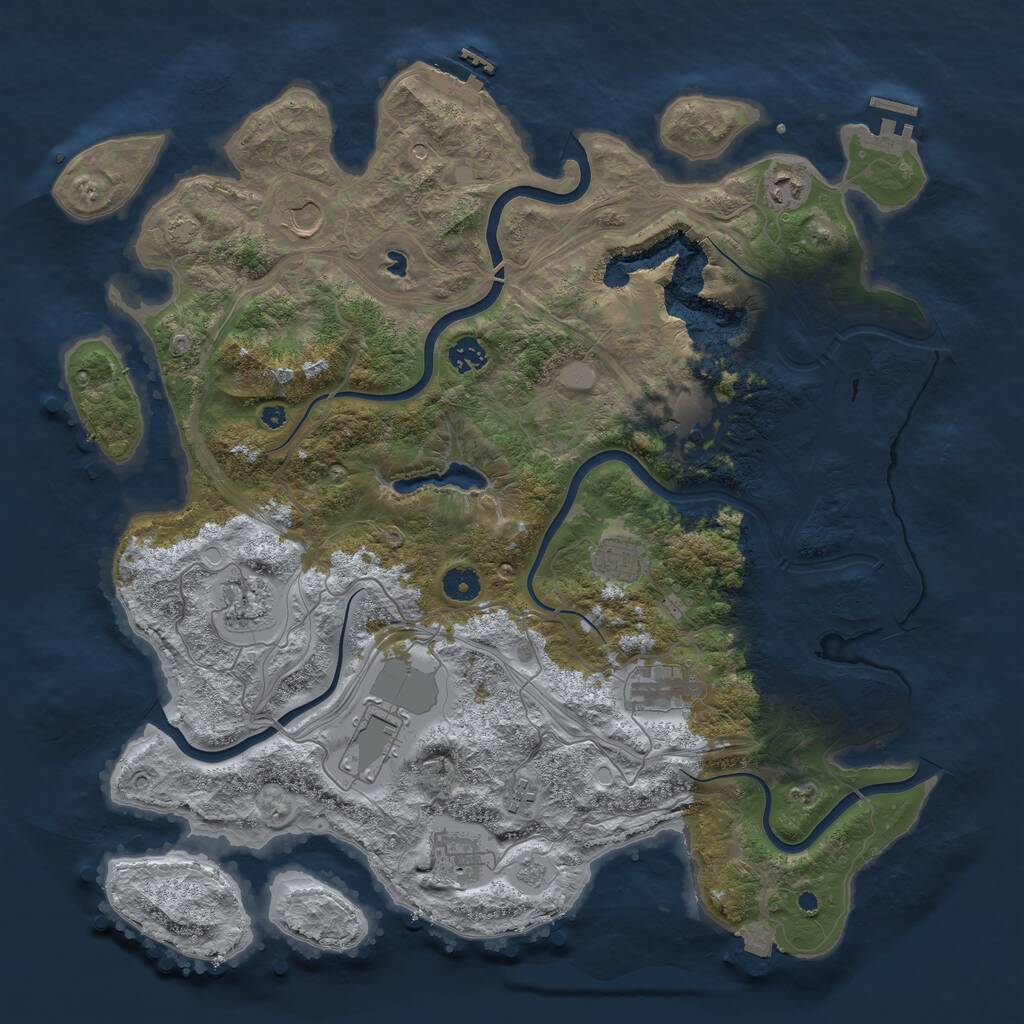 Rust Map: Procedural Map, Size: 4300, Seed: 1247948819, 16 Monuments
