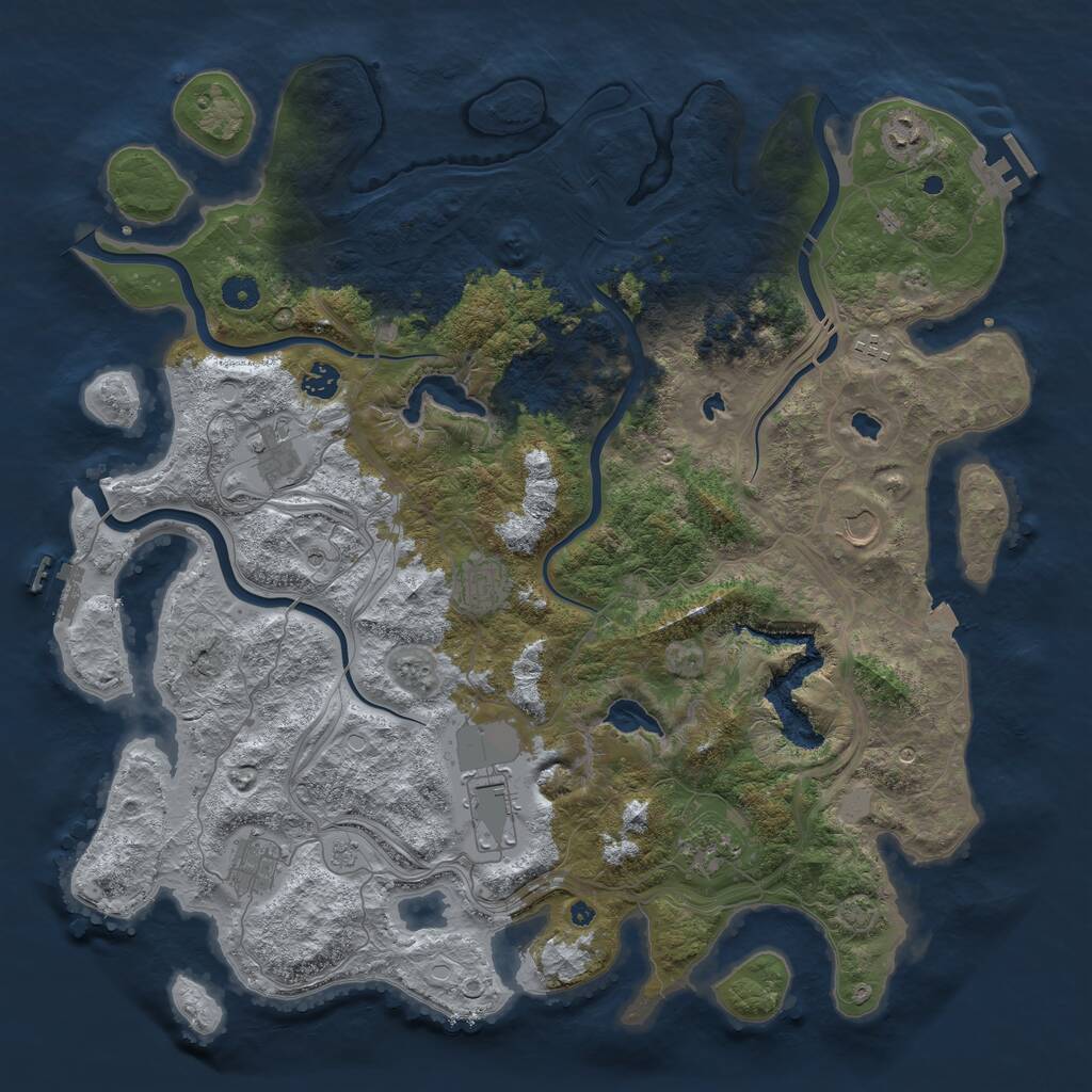 Rust Map: Procedural Map, Size: 4500, Seed: 2035035575, 15 Monuments