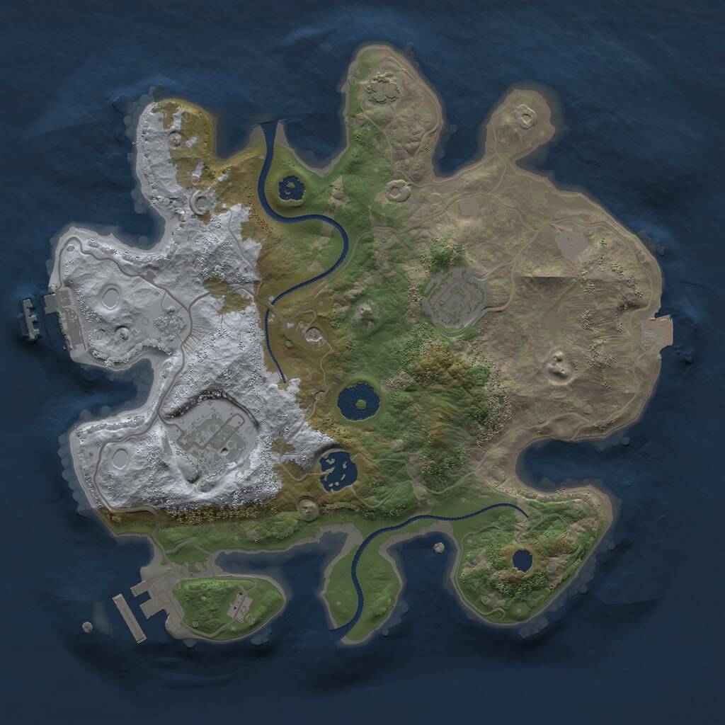 Rust Map: Procedural Map, Size: 2800, Seed: 1151787105, 9 Monuments