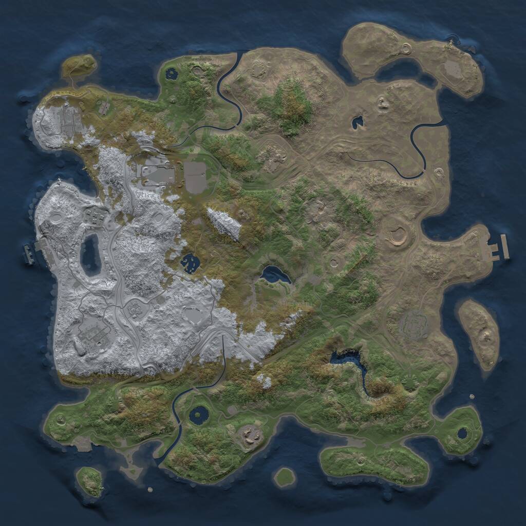 Rust Map: Procedural Map, Size: 4250, Seed: 496676493, 15 Monuments