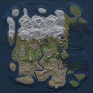 Thumbnail Rust Map: Procedural Map, Size: 3700, Seed: 1014009656, 13 Monuments
