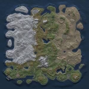 Thumbnail Rust Map: Procedural Map, Size: 5000, Seed: 2055612577, 17 Monuments