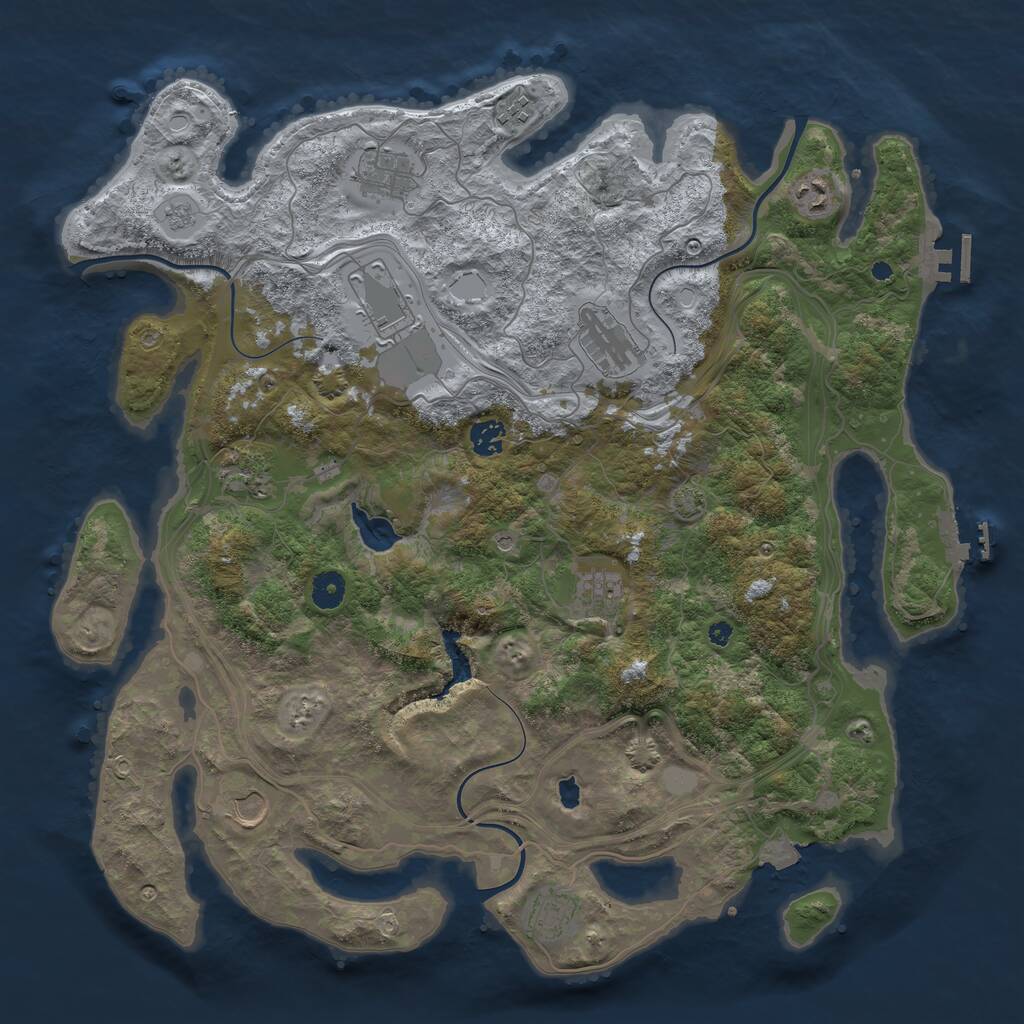 Rust Map: Procedural Map, Size: 4250, Seed: 743356027, 16 Monuments