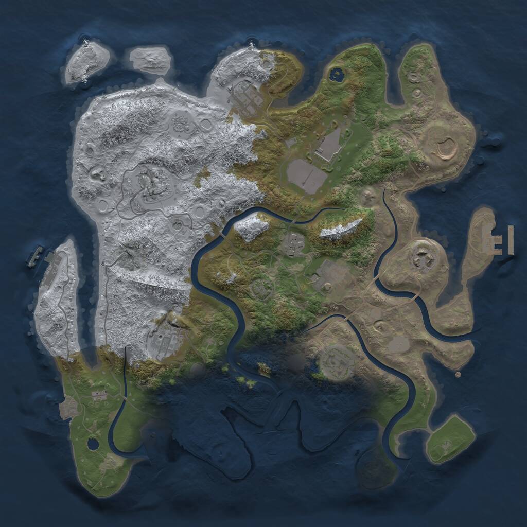 Rust Map: Procedural Map, Size: 3600, Seed: 136, 15 Monuments