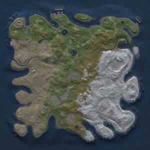 Thumbnail Rust Map: Procedural Map, Size: 3800, Seed: 1462449908, 16 Monuments