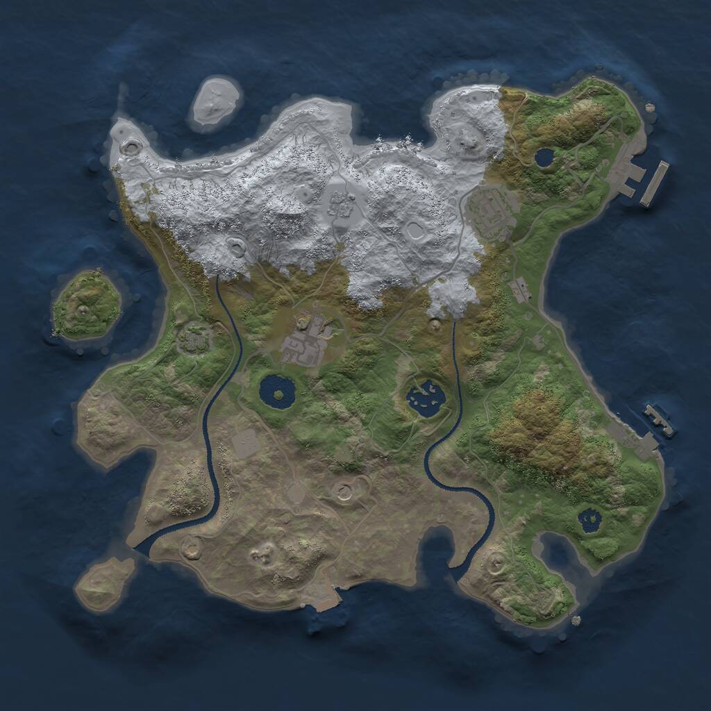 Rust Map: Procedural Map, Size: 3000, Seed: 1722291474, 9 Monuments