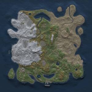 Thumbnail Rust Map: Procedural Map, Size: 3850, Seed: 64257427, 15 Monuments