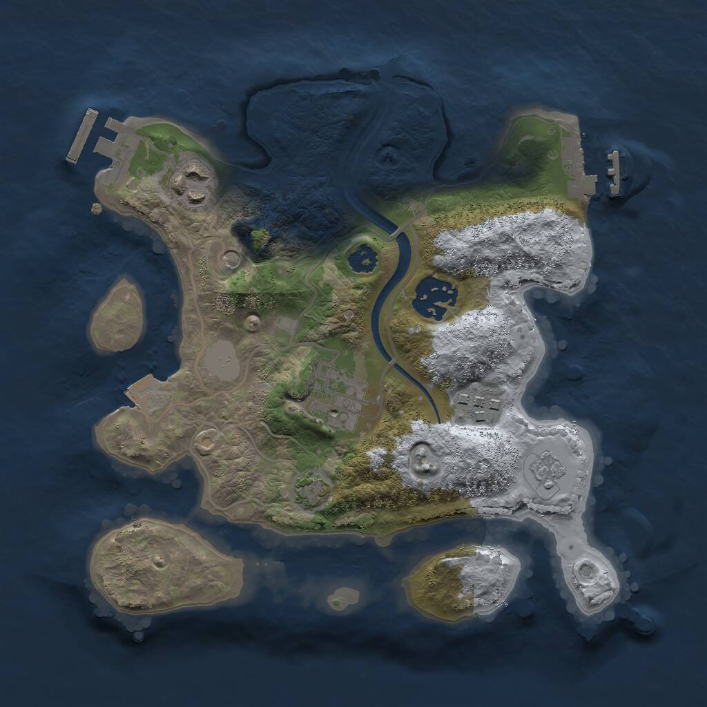 Rust Map: Procedural Map, Size: 2500, Seed: 2124810633, 10 Monuments