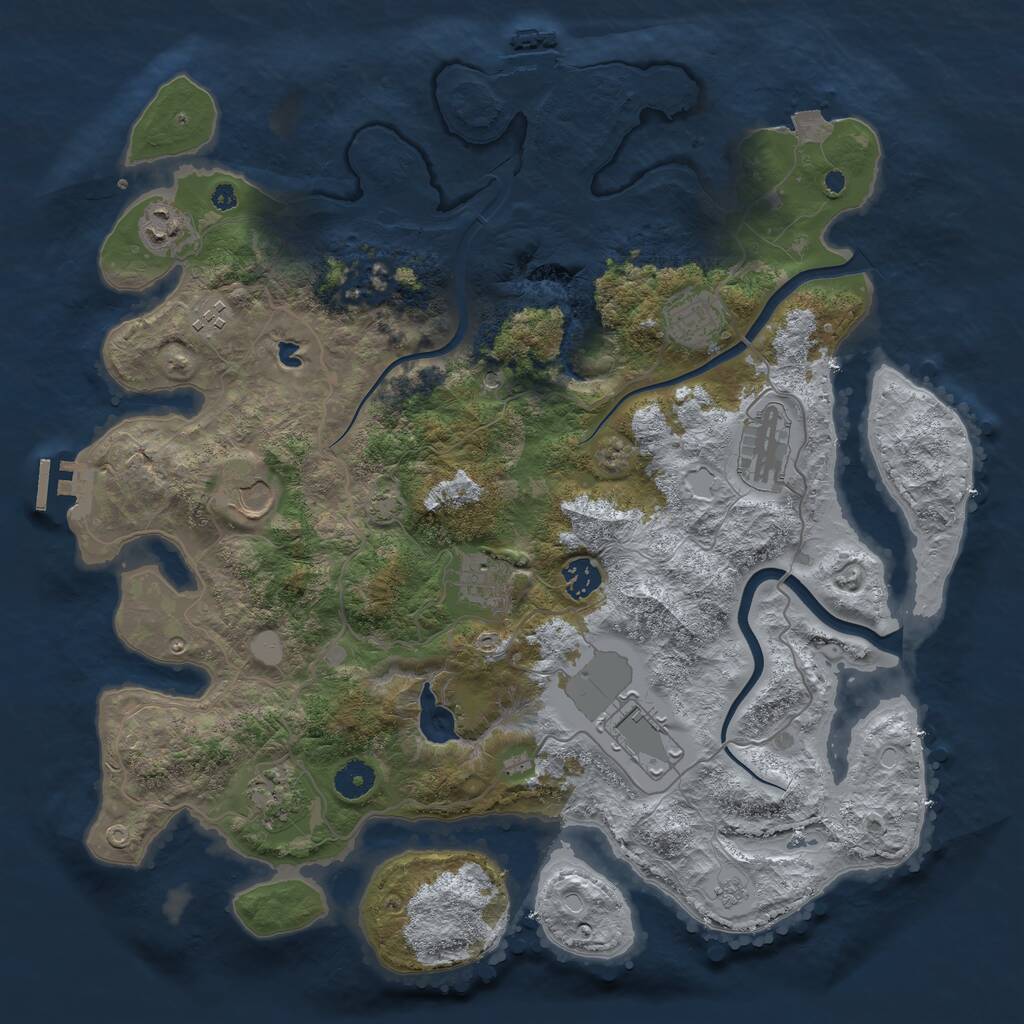 Rust Map: Procedural Map, Size: 4000, Seed: 1458848891, 15 Monuments