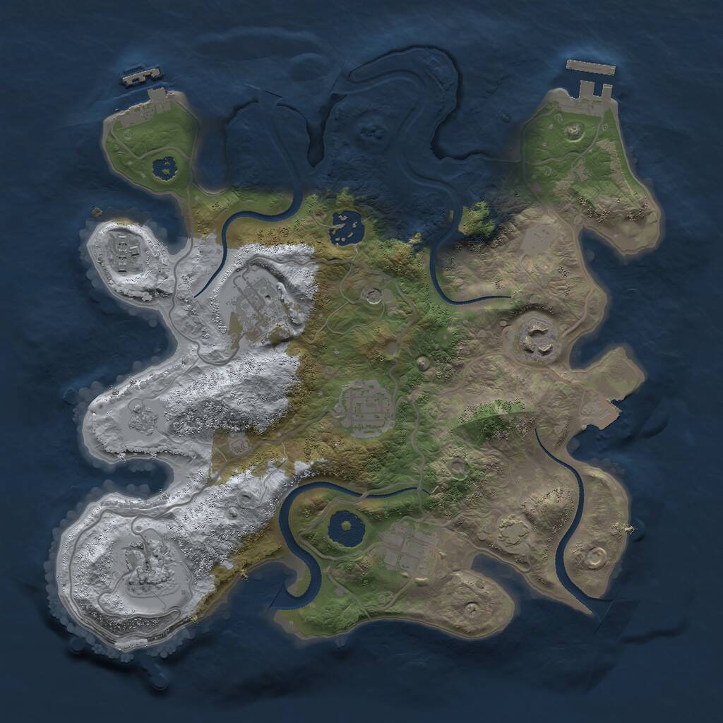 Rust Map: Procedural Map, Size: 3000, Seed: 88241648, 13 Monuments