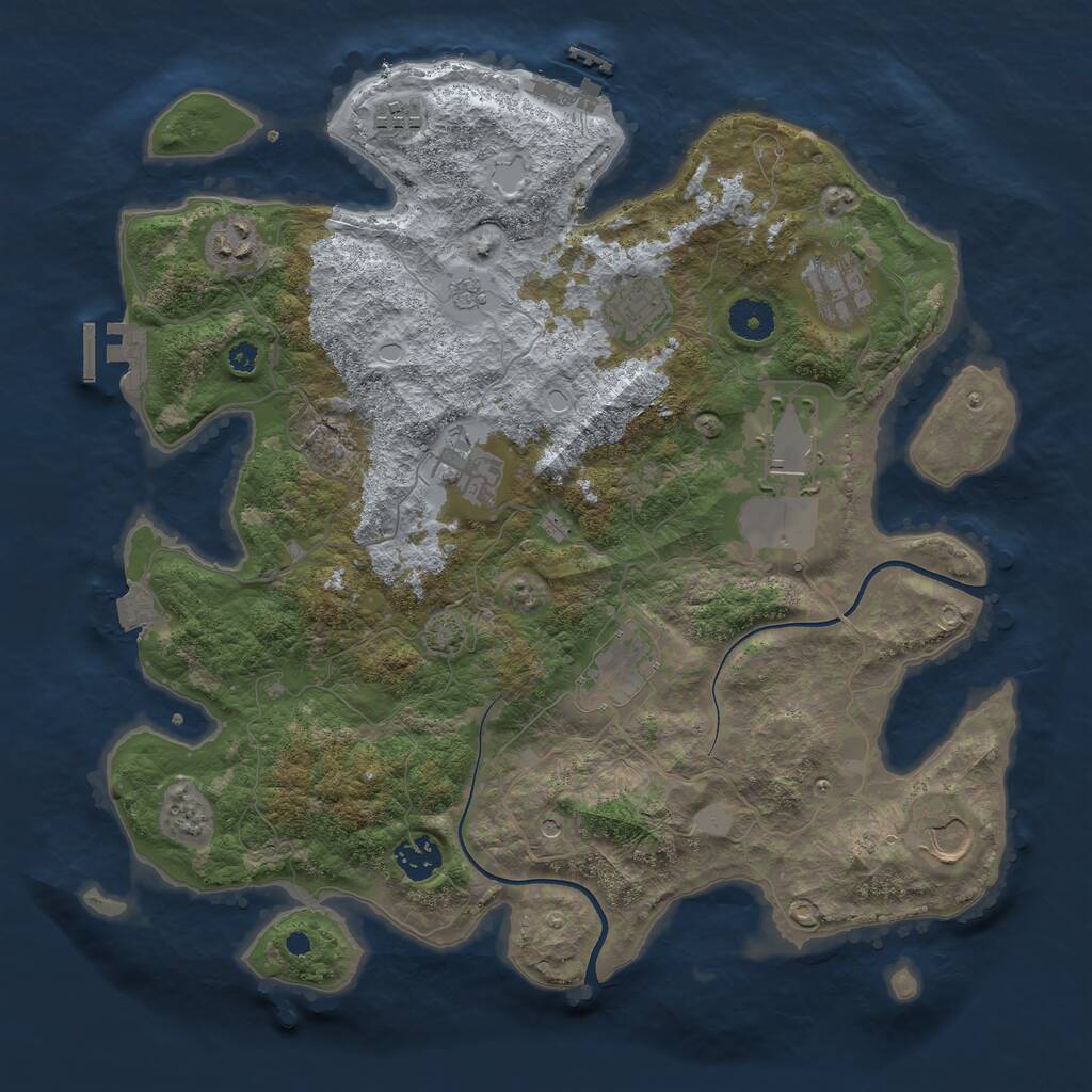 Rust Map: Procedural Map, Size: 3700, Seed: 1298371490, 15 Monuments
