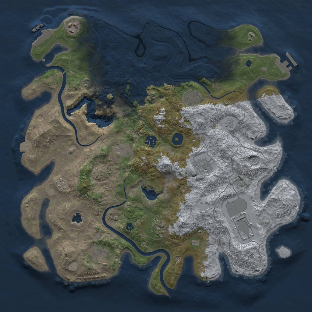 Rust Map: Procedural Map, Size: 4000, Seed: 1214086796, 15 Monuments