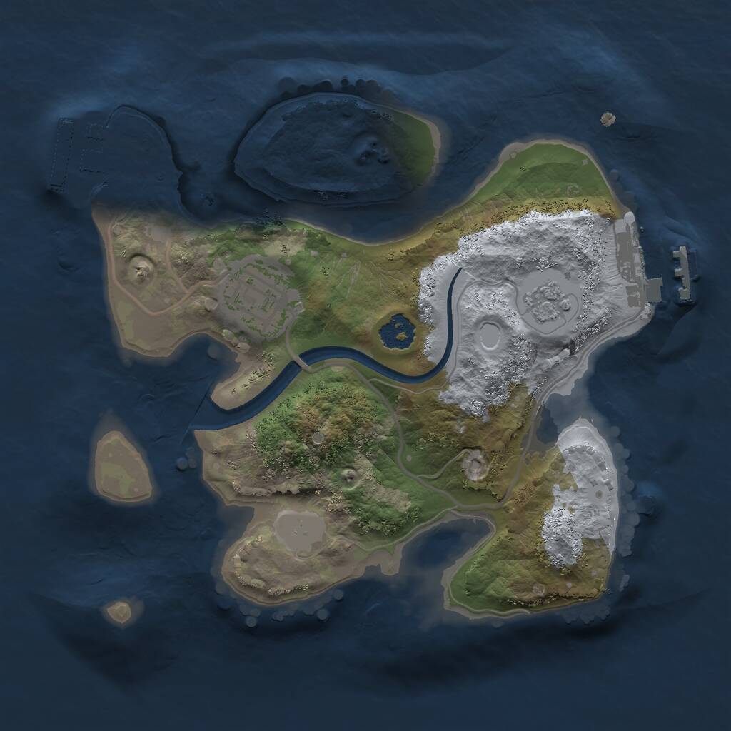 Rust Map: Procedural Map, Size: 2100, Seed: 1235, 5 Monuments