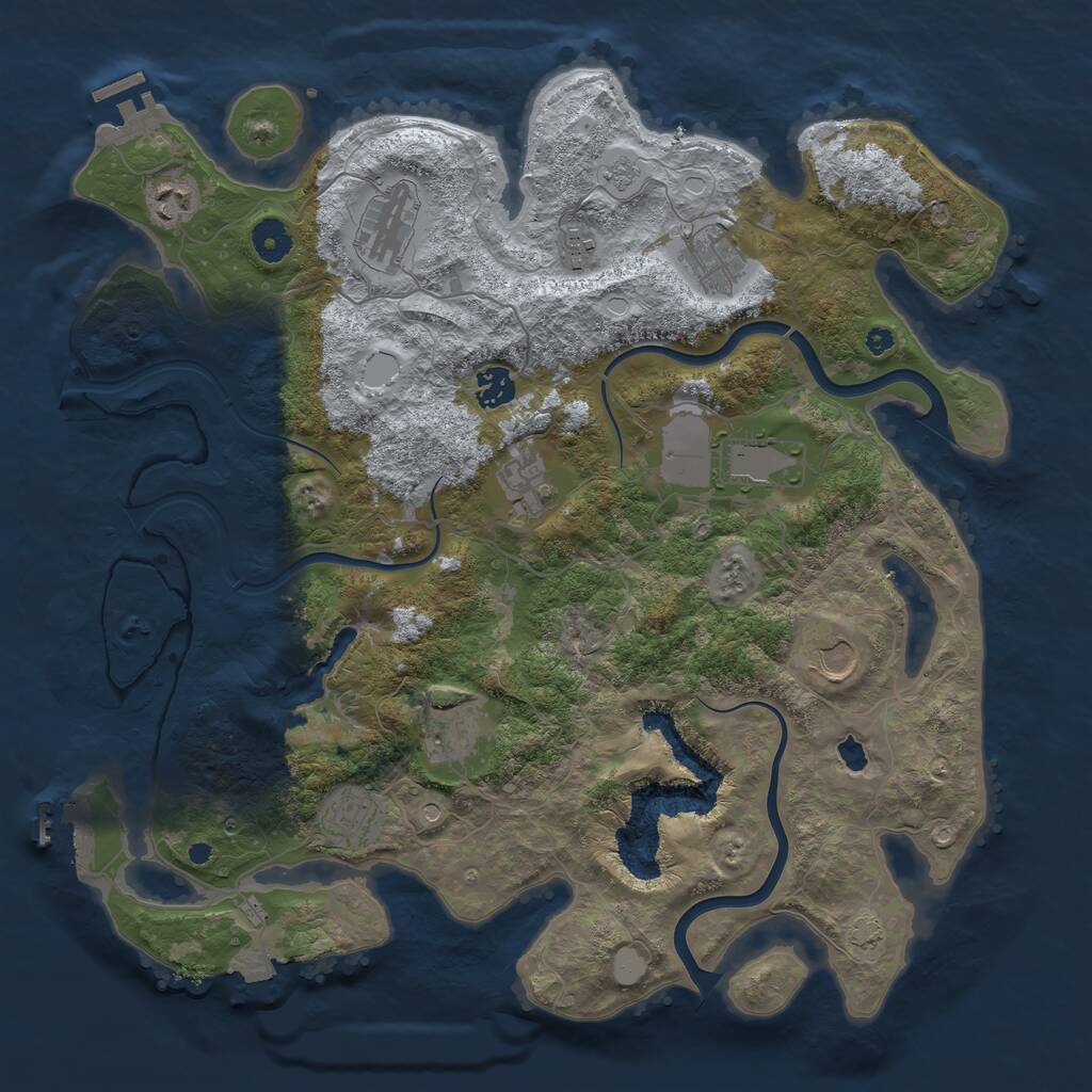 Rust Map: Procedural Map, Size: 4000, Seed: 565649060, 16 Monuments