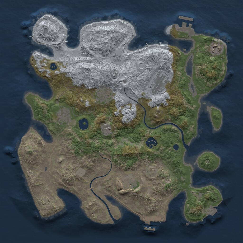 Rust Map: Procedural Map, Size: 3400, Seed: 1348021948, 12 Monuments