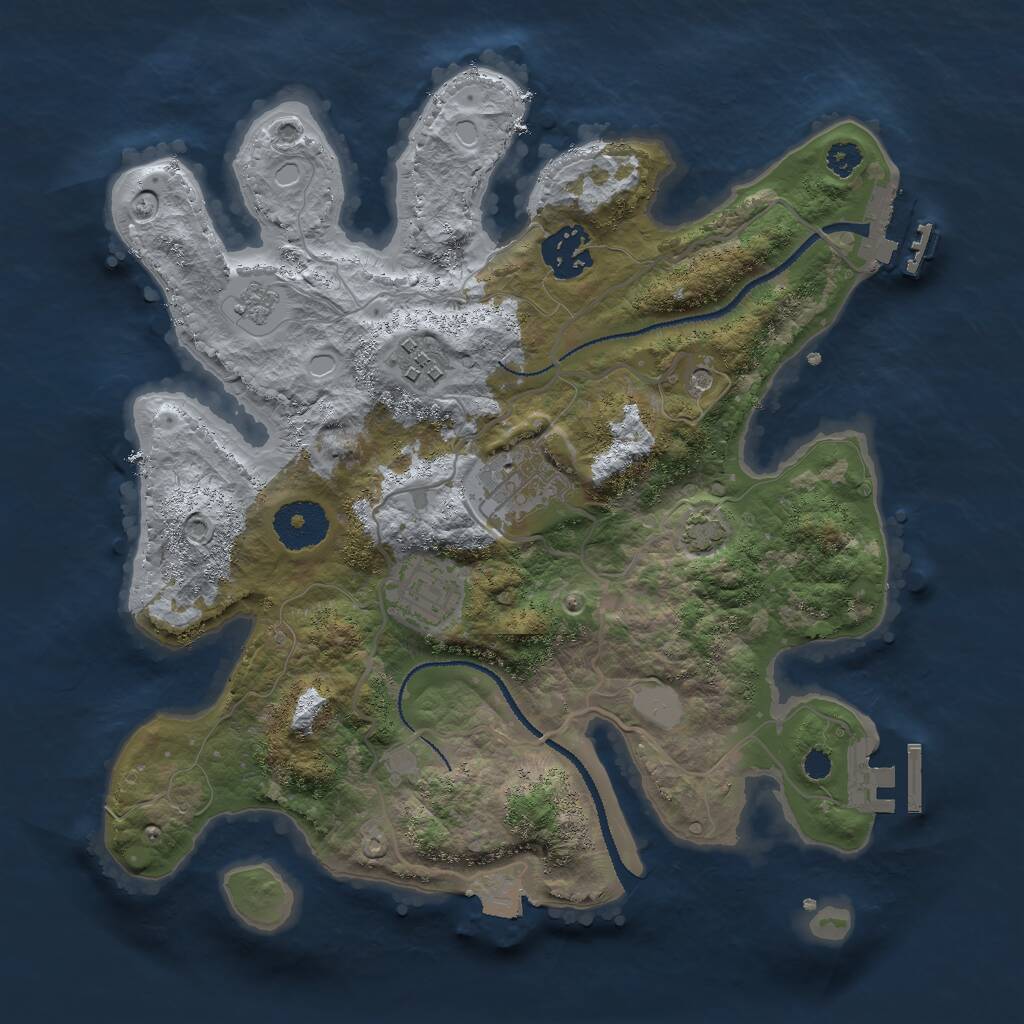 Rust Map: Procedural Map, Size: 3000, Seed: 351312116, 10 Monuments