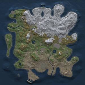 Thumbnail Rust Map: Procedural Map, Size: 3500, Seed: 1975692799, 14 Monuments