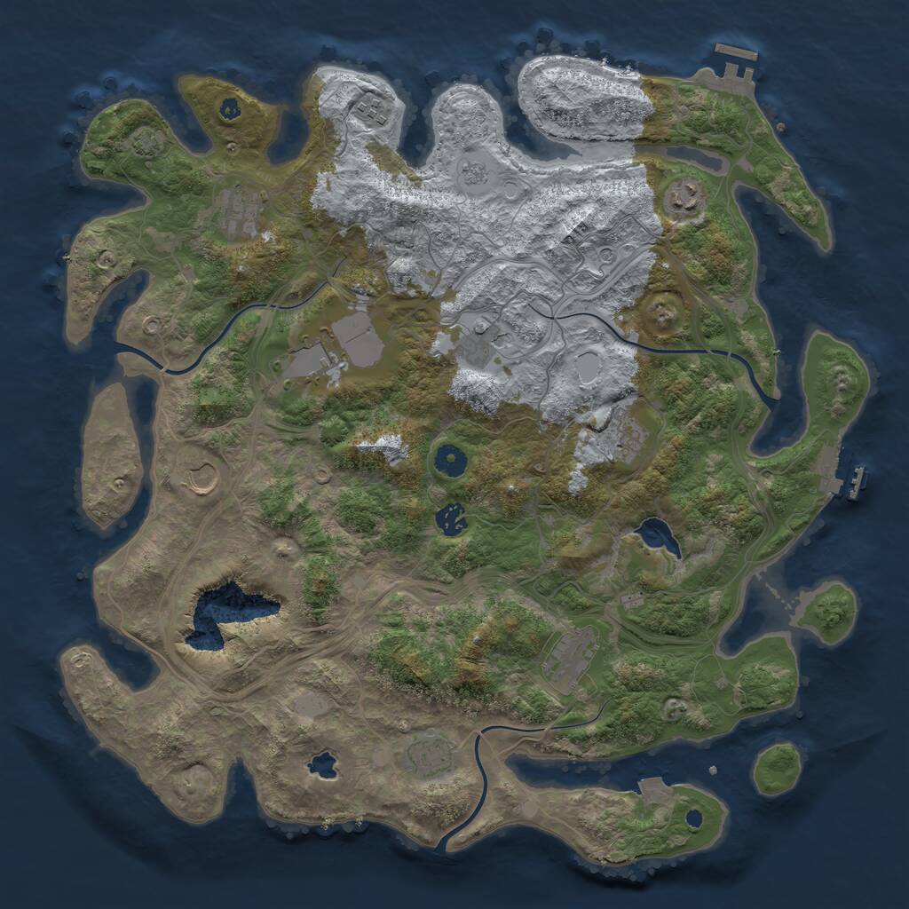Rust Map: Procedural Map, Size: 4300, Seed: 654836111, 16 Monuments
