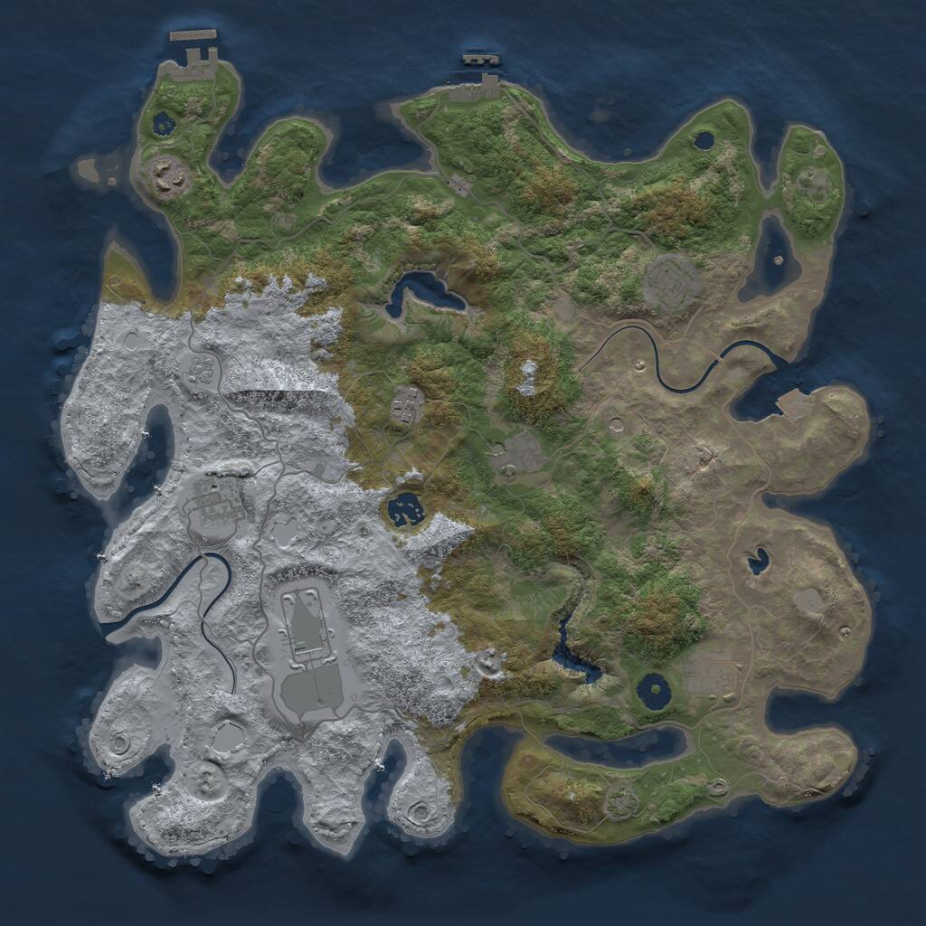 Rust Map: Procedural Map, Size: 4000, Seed: 1634516194, 14 Monuments
