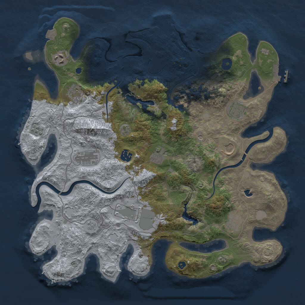 Rust Map: Procedural Map, Size: 4000, Seed: 1634516194, 16 Monuments