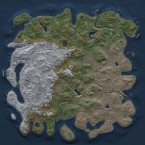 Thumbnail Rust Map: Procedural Map, Size: 4800, Seed: 150135845, 17 Monuments