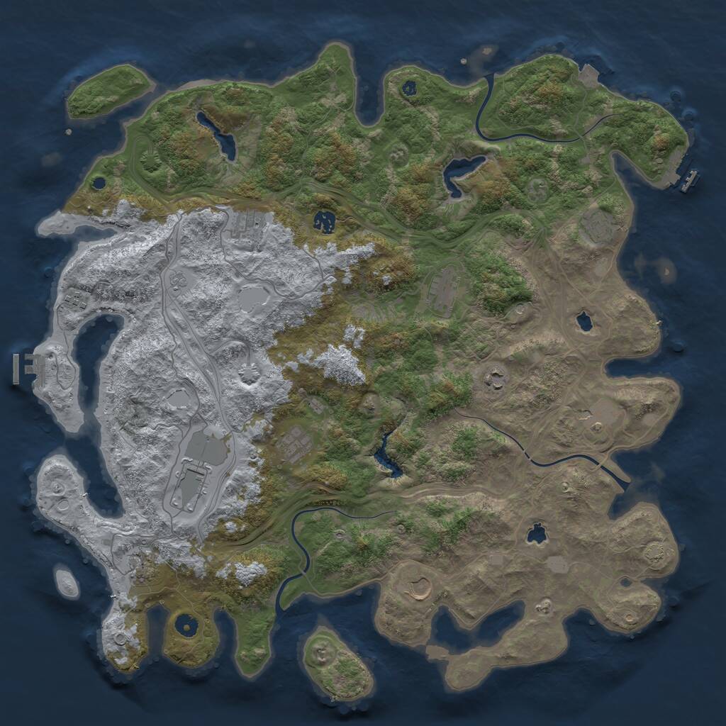 Rust Map: Procedural Map, Size: 4800, Seed: 150135845, 17 Monuments