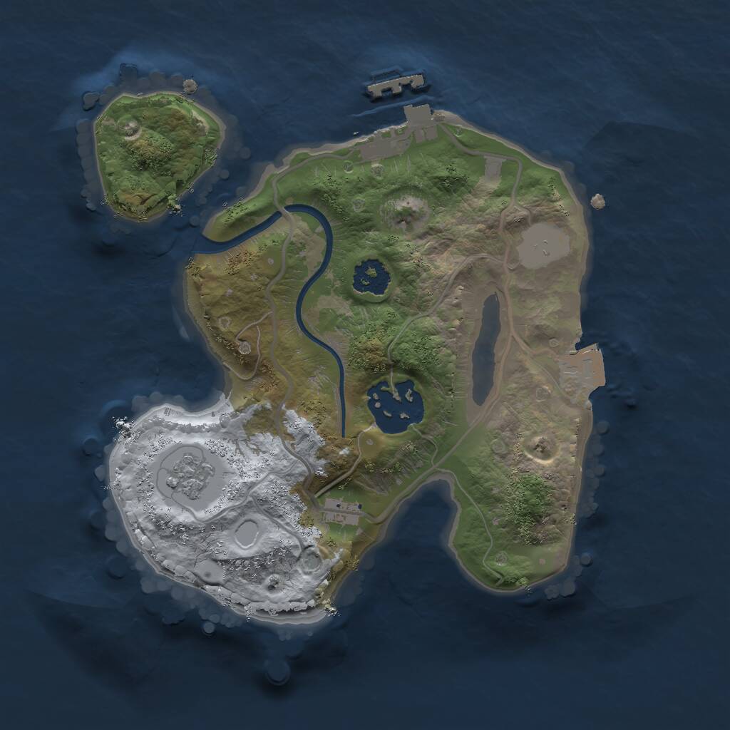 Rust Map: Procedural Map, Size: 2000, Seed: 1457654181, 4 Monuments