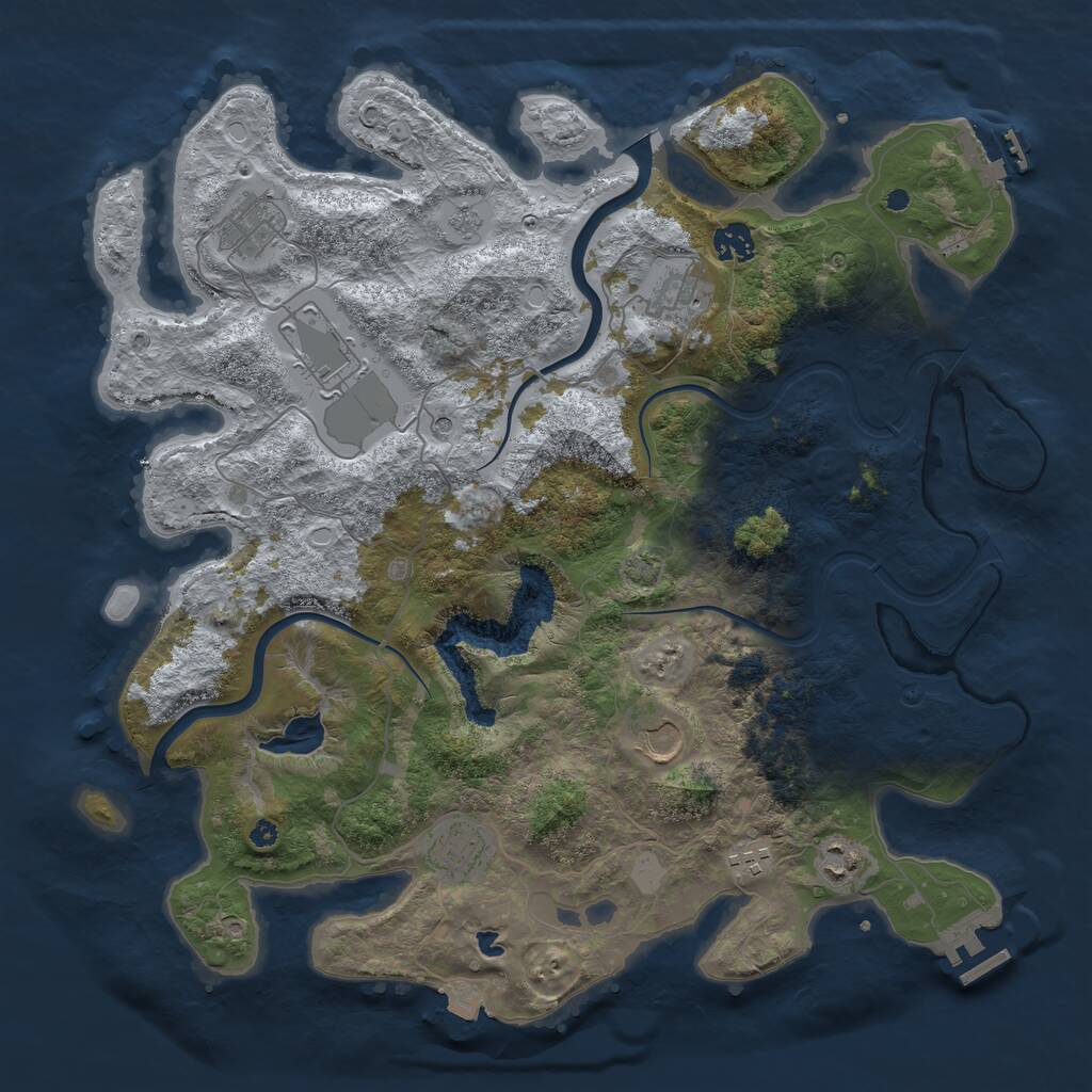 Rust Map: Procedural Map, Size: 4000, Seed: 36641, 14 Monuments
