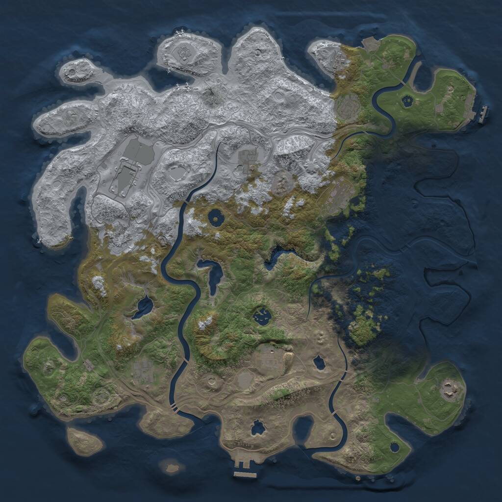 Rust Map: Procedural Map, Size: 4500, Seed: 250510451, 16 Monuments