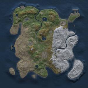 Thumbnail Rust Map: Procedural Map, Size: 3000, Seed: 333748881, 10 Monuments
