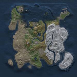 Thumbnail Rust Map: Procedural Map, Size: 3000, Seed: 333748881, 11 Monuments