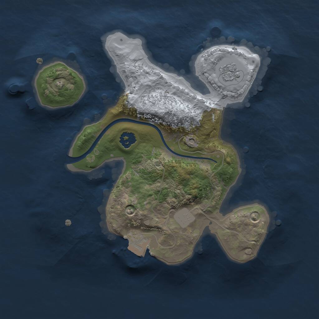Rust Map: Procedural Map, Size: 2000, Seed: 4489, 2 Monuments