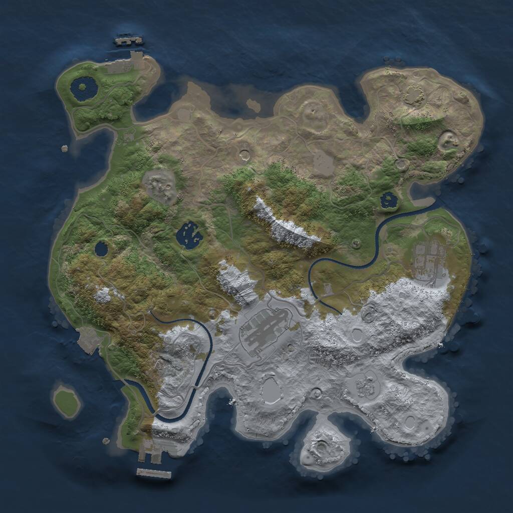 Rust Map: Procedural Map, Size: 3002, Seed: 50000, 9 Monuments