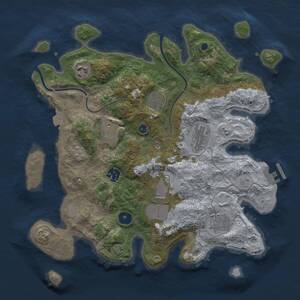 Thumbnail Rust Map: Procedural Map, Size: 3500, Seed: 1362501705, 13 Monuments