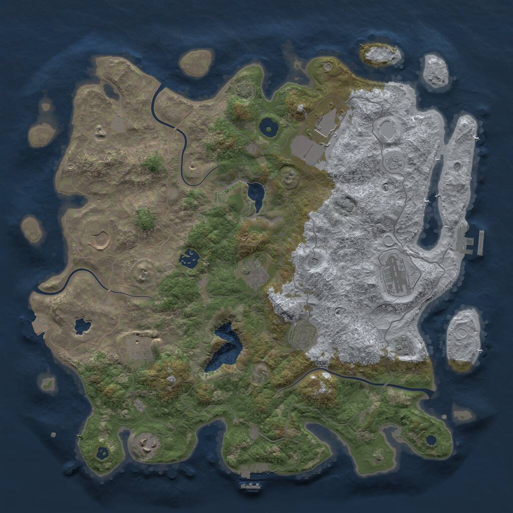 Rust Map: Procedural Map, Size: 4100, Seed: 6523, 15 Monuments