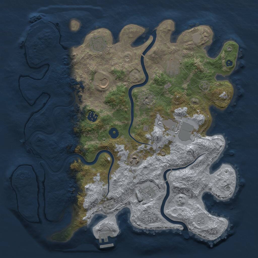 Rust Map: Procedural Map, Size: 3800, Seed: 66051202, 14 Monuments
