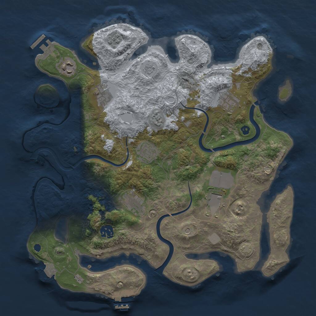 Rust Map: Procedural Map, Size: 3500, Seed: 481536644, 14 Monuments