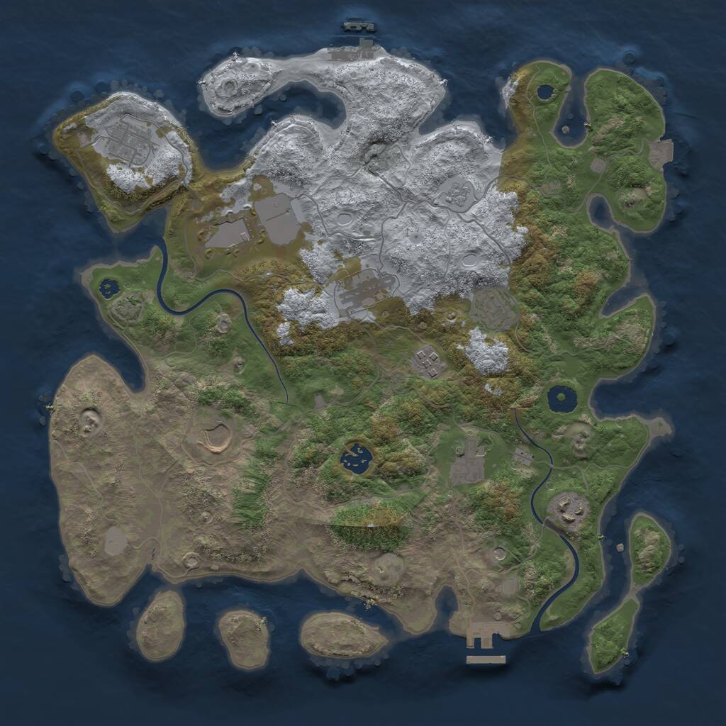 Rust Map: Procedural Map, Size: 3750, Seed: 475968763, 15 Monuments