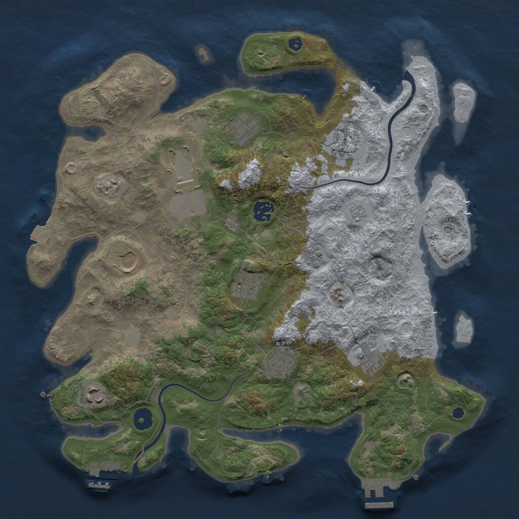 Rust Map: Procedural Map, Size: 3750, Seed: 1712686807, 16 Monuments