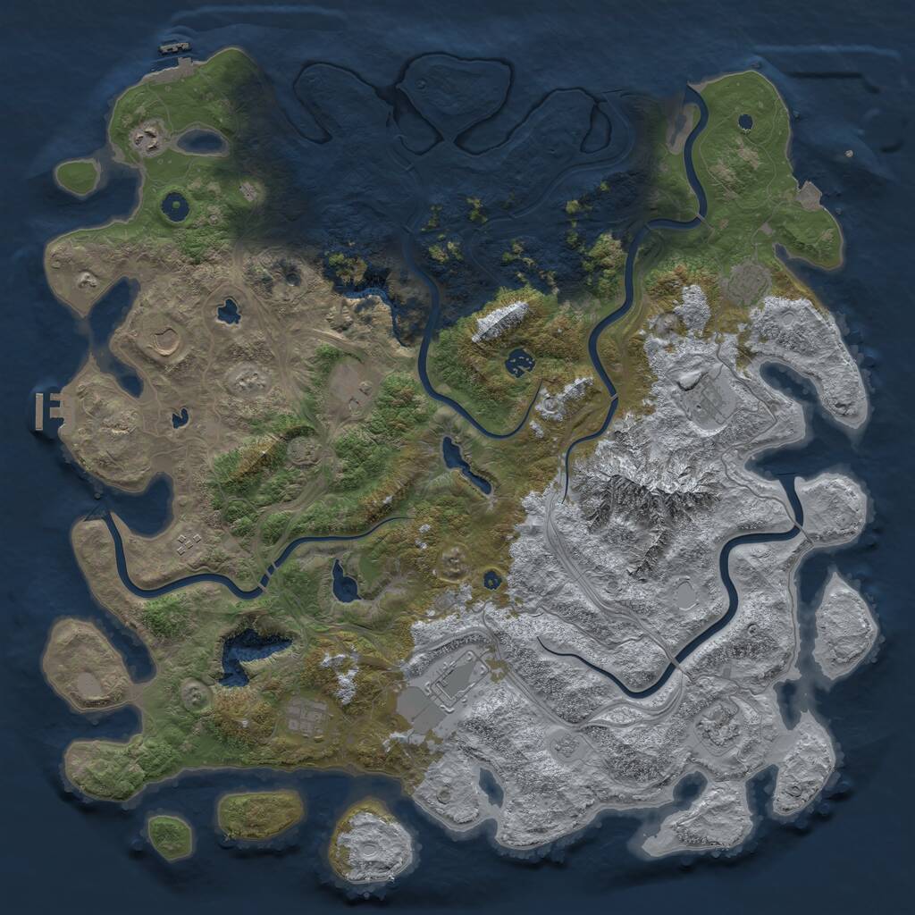 Rust Map: Procedural Map, Size: 5000, Seed: 1183257176, 16 Monuments