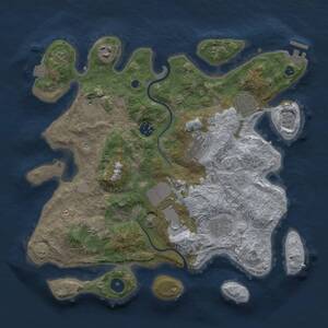 Thumbnail Rust Map: Procedural Map, Size: 3500, Seed: 1195432936, 14 Monuments