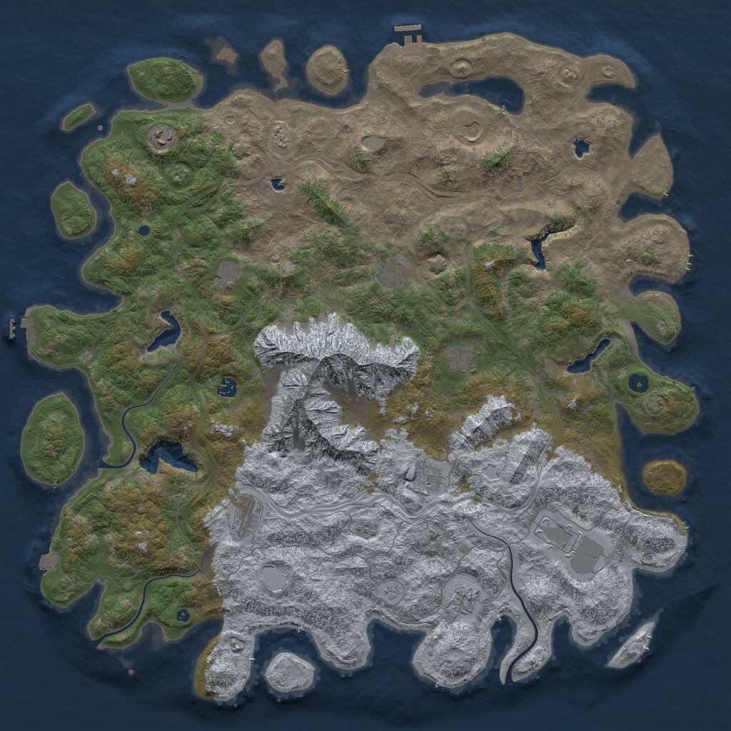 Rust Map: Procedural Map, Size: 5500, Seed: 777836897, 17 Monuments