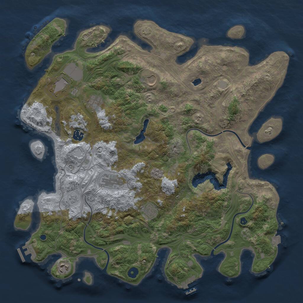 Rust Map: Procedural Map, Size: 4250, Seed: 118280343, 14 Monuments