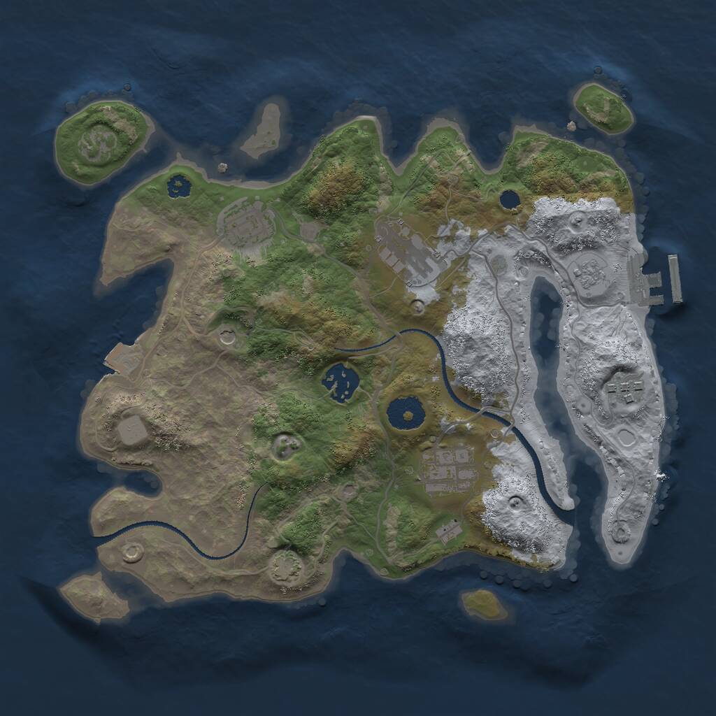Rust Map: Procedural Map, Size: 3000, Seed: 261810770, 10 Monuments