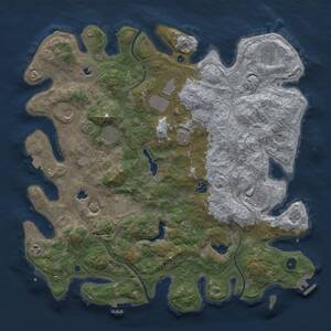Thumbnail Rust Map: Procedural Map, Size: 4500, Seed: 690199681, 16 Monuments