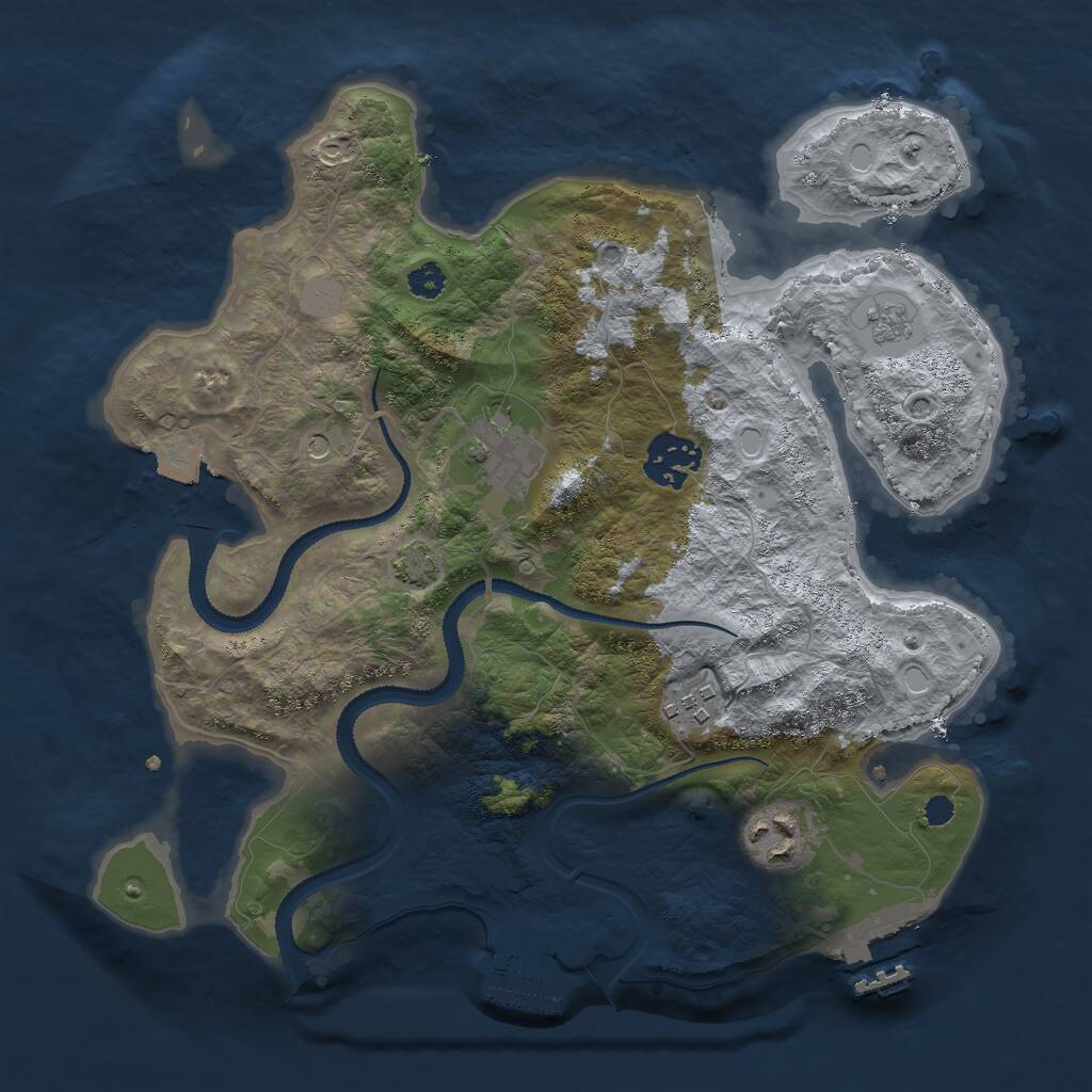 Rust Map: Procedural Map, Size: 3000, Seed: 608109372, 10 Monuments