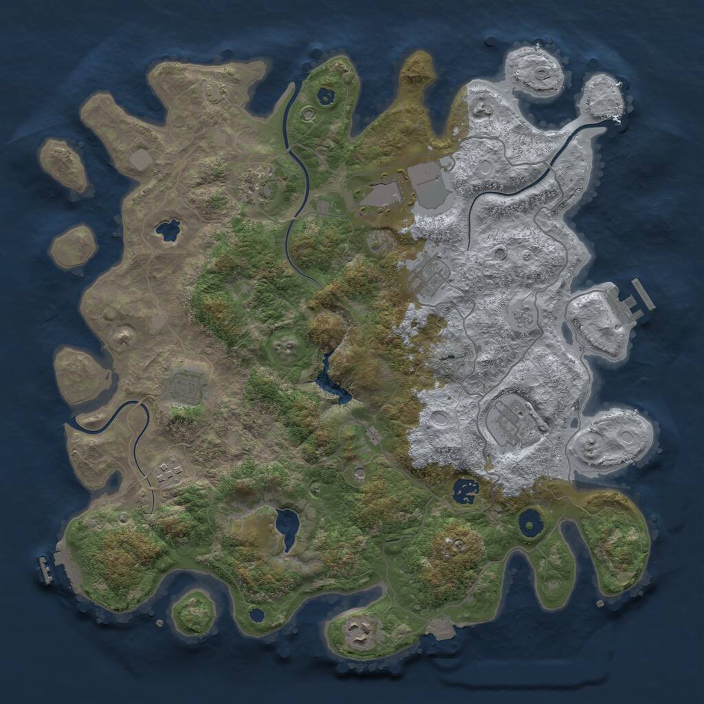 Rust Map: Procedural Map, Size: 4007, Seed: 325352, 14 Monuments