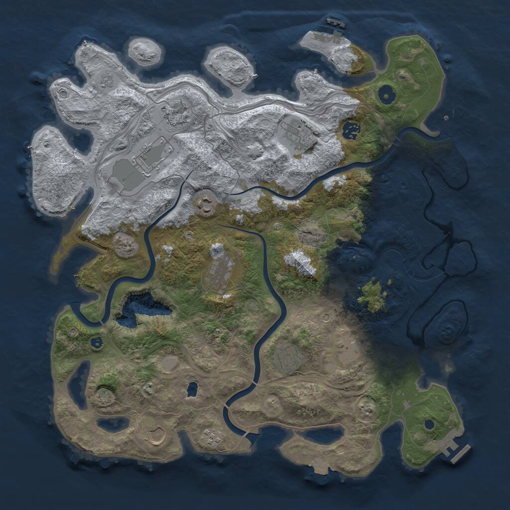Rust Map: Procedural Map, Size: 4250, Seed: 1440480612, 16 Monuments