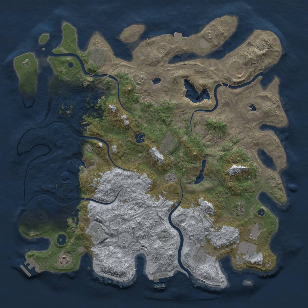 Rust Map: Procedural Map, Size: 4500, Seed: 2347, 16 Monuments
