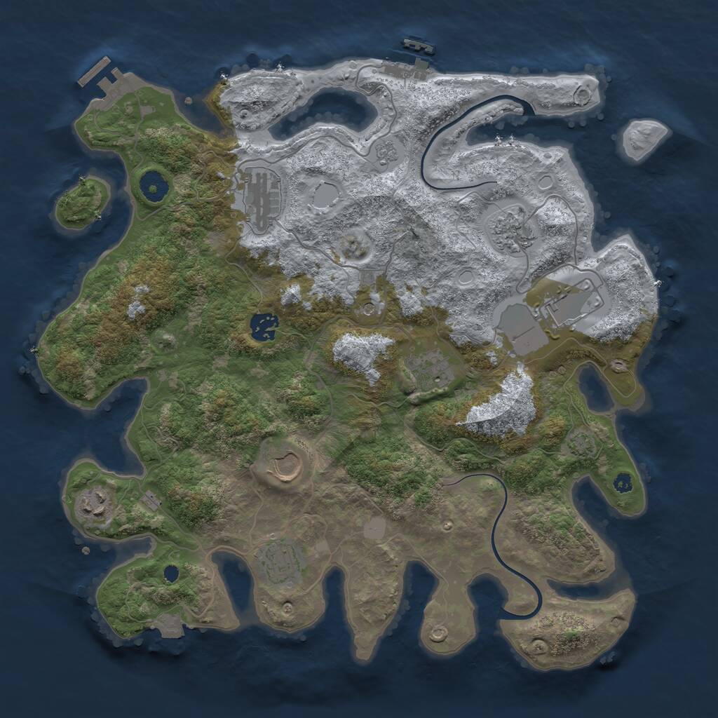 Rust Map: Procedural Map, Size: 3700, Seed: 177077997, 14 Monuments